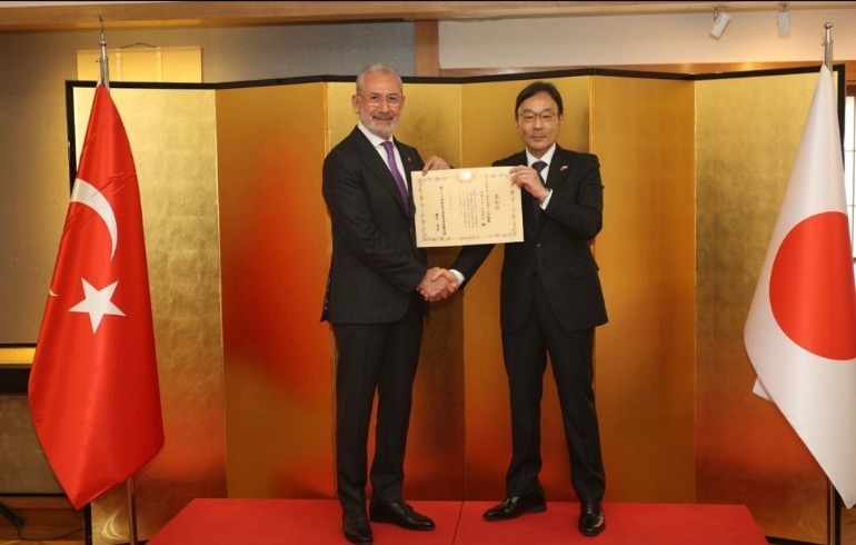 AMBASSADOR AWARD FROM THE EMBASSY OF JAPAN TO FUAT TOSYALI